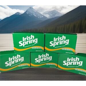 5 Irish Spring Deodorant Soap Original 3.7 Oz Bars No Flaxseed Oil DISCONTINUED